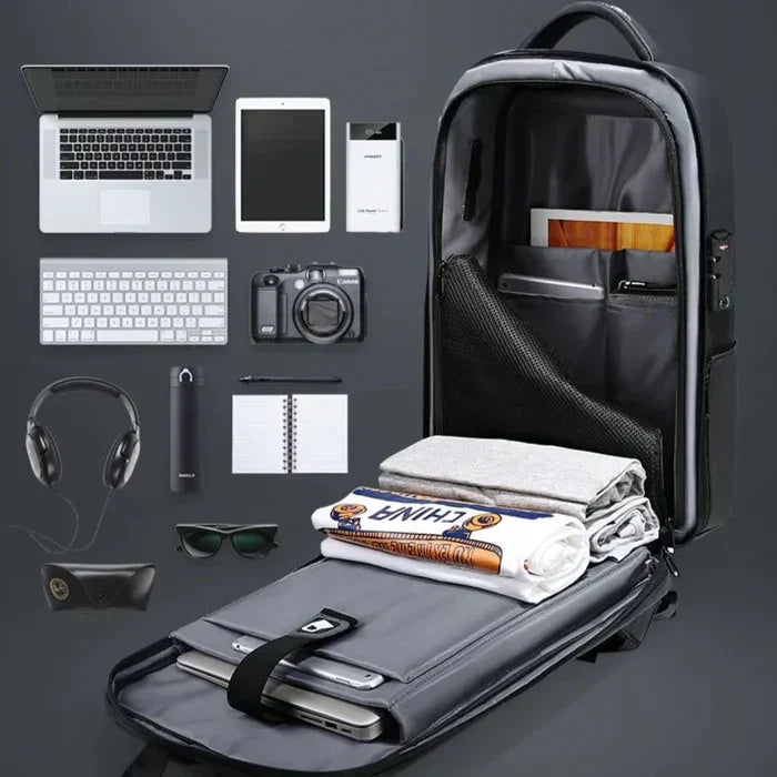 Mochila Executiva - Notebook 14`, Expansível, impermeável e Porta USB Azzara AS151