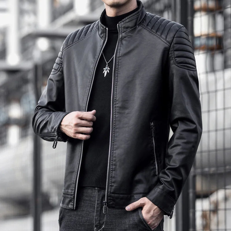 Jaqueta de Couro Motociclista Masculina Azzara AS73