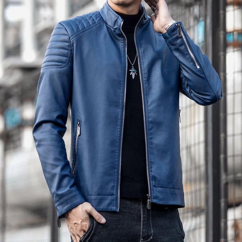 Jaqueta de Couro Motociclista Masculina Azzara AS73