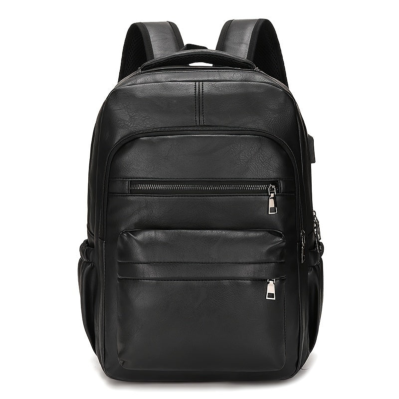 Mochila de Couro Masculina Azzara AS382 - Resistente à Água, com USB e Antifurto