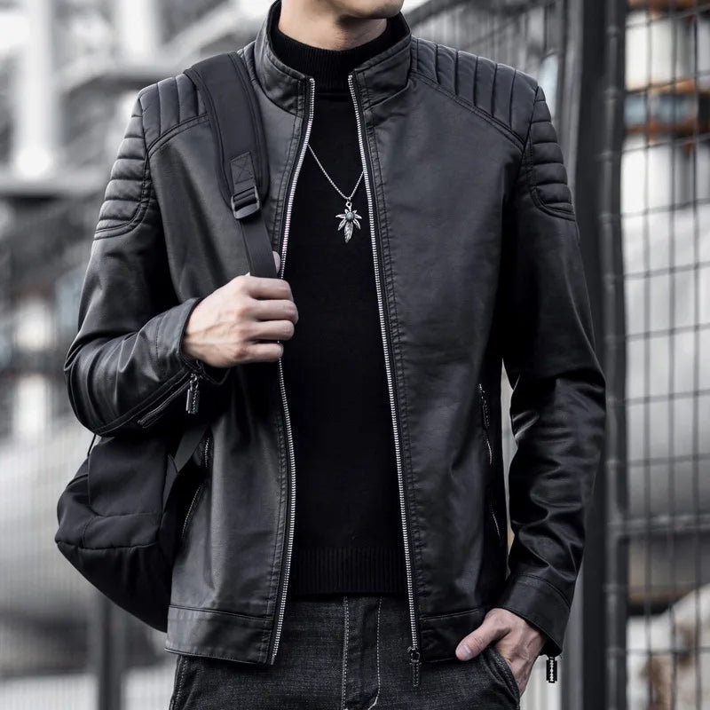 Jaqueta de Couro Motociclista Masculina Azzara AS73
