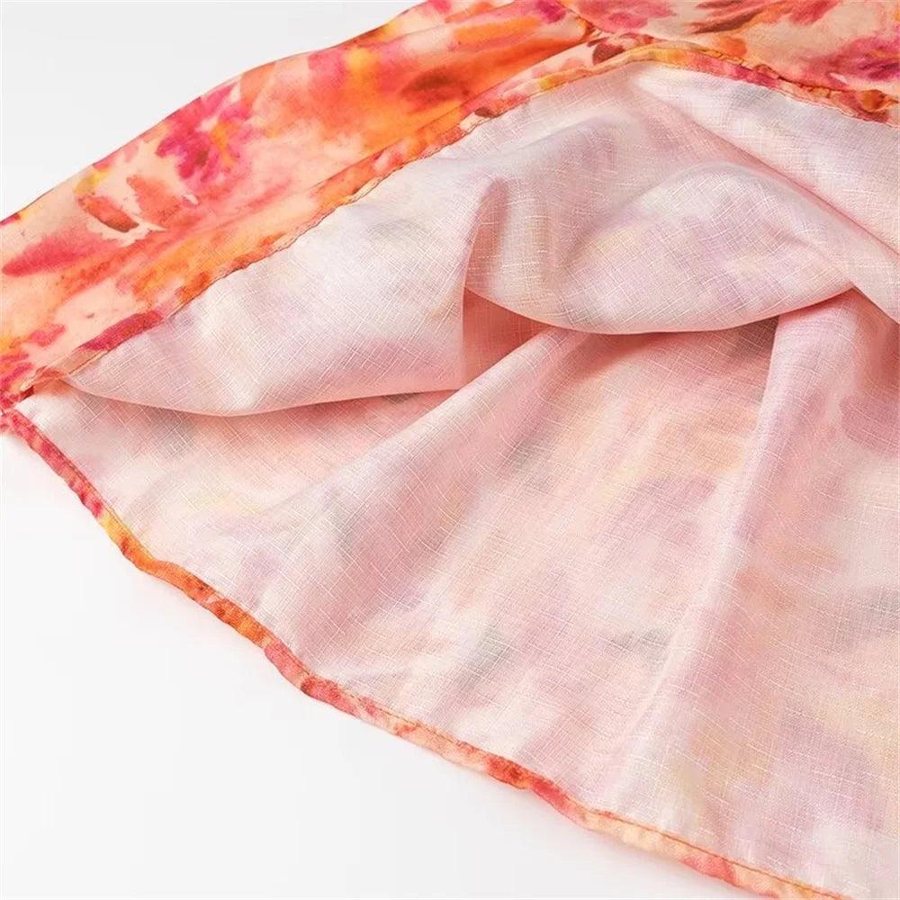 Vestido Midi Feminino de Verão com Camadas