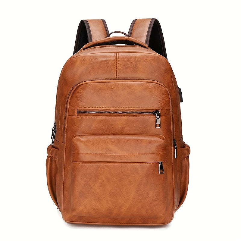 Mochila de Couro Masculina Azzara AS382 - Resistente à Água, com USB e Antifurto