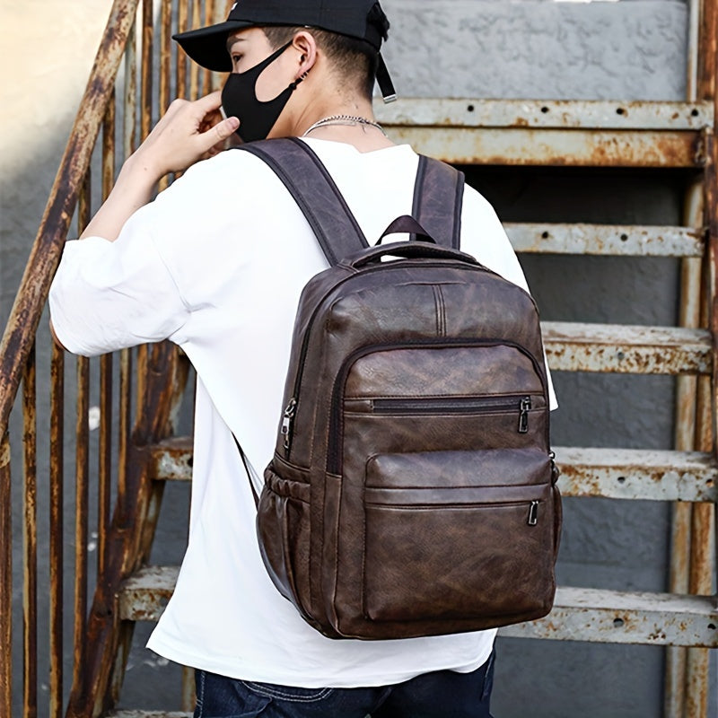 Mochila de Couro Masculina Azzara AS382 - Resistente à Água, com USB e Antifurto